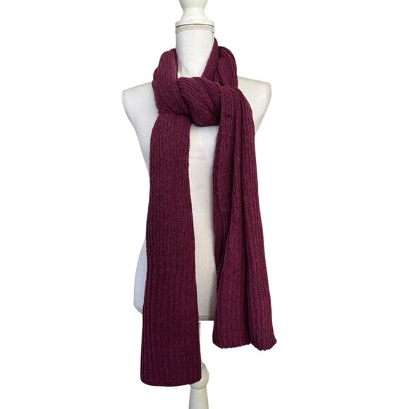 NWT INC Ribbed Scarf Wrap Stretch Solid Wine Burgundy Maroon $38 Macys #MQ22 - Picture 1 of 9